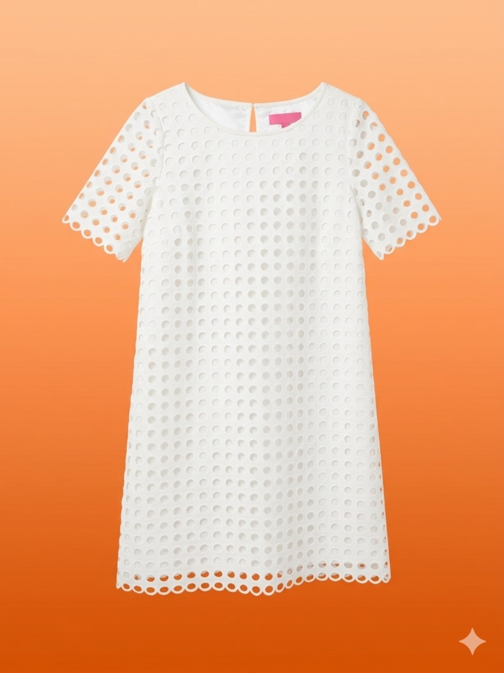 Catherine Malandrino White Eyelet Shift Dress